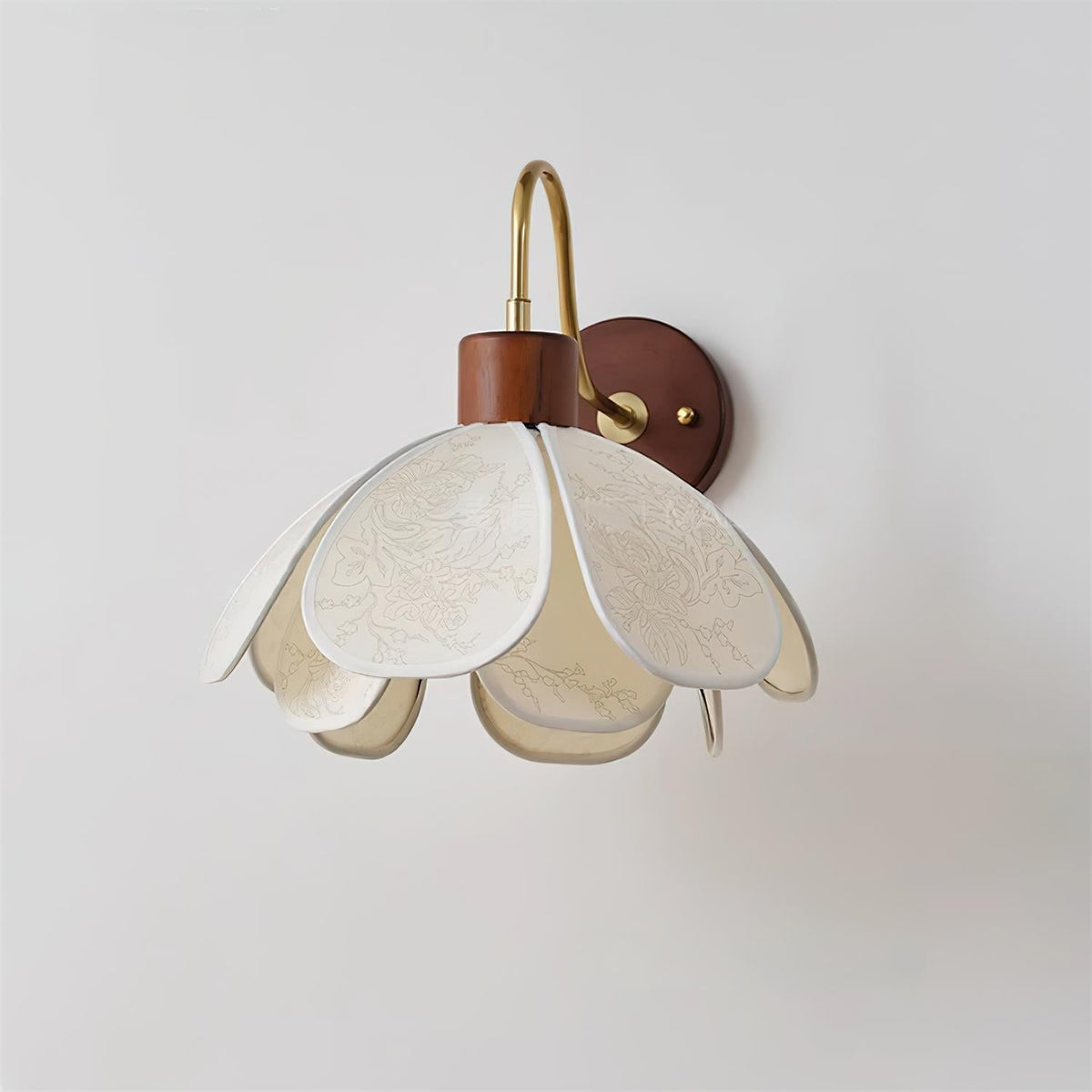 Dasilum Wall Lamp Floral Wood Fabirc