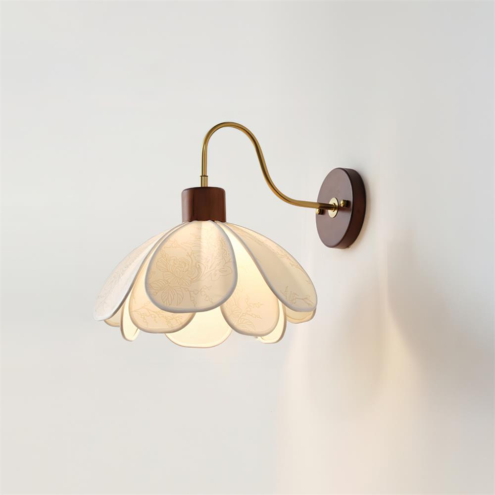 Dasilum Wall Lamp Floral Wood Fabirc