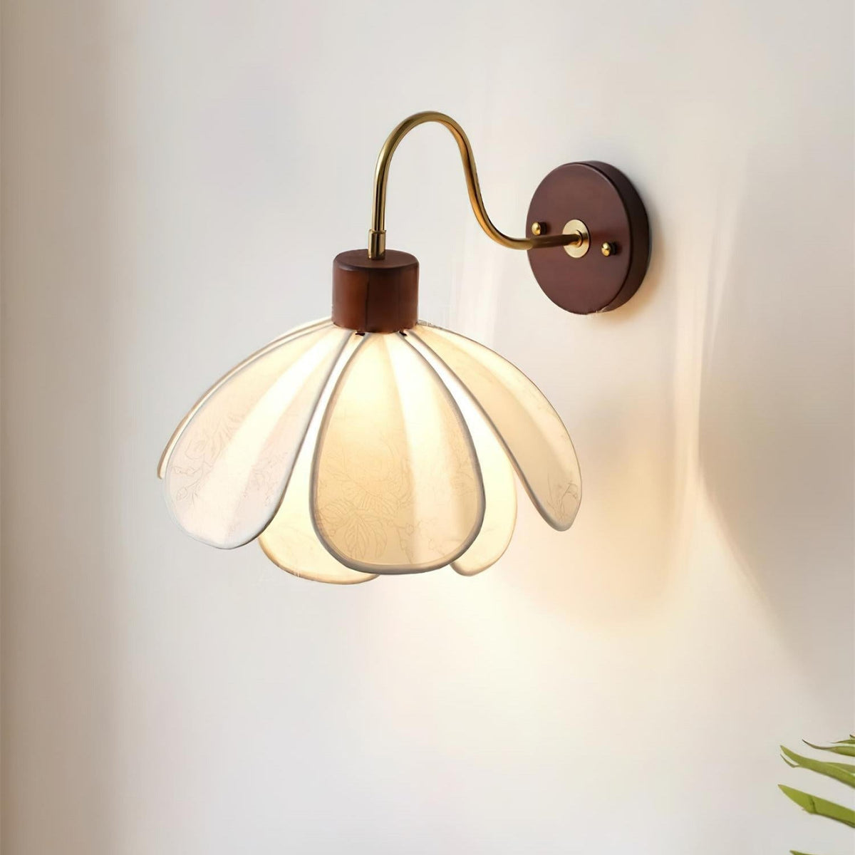 Dasilum Wall Lamp Floral Wood Fabirc