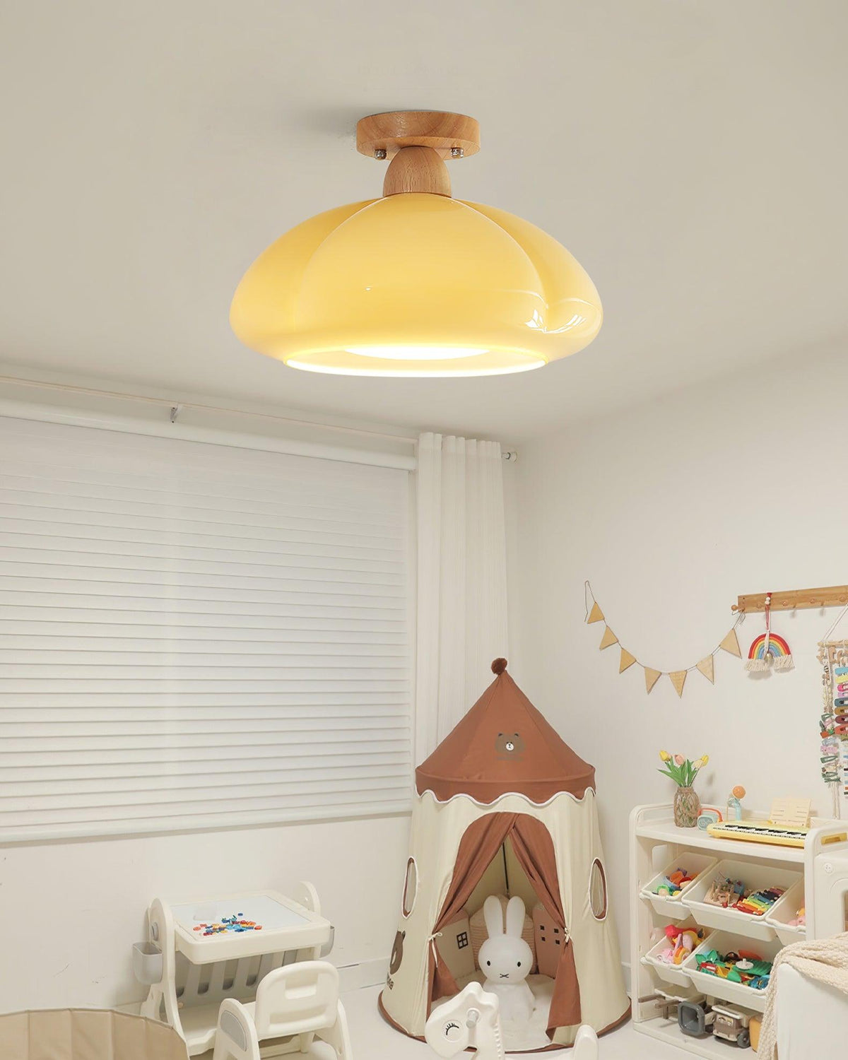 Riva Amber Glass Semi Flush Mount Ceiling Light