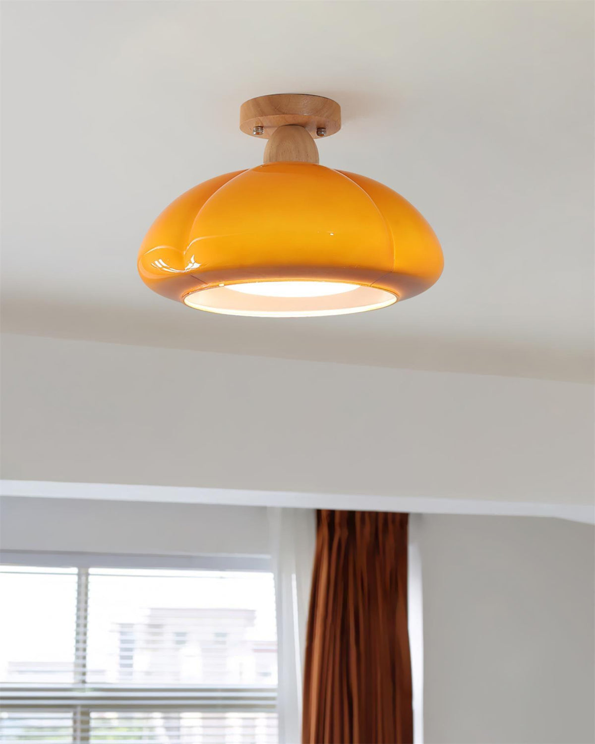 Riva Amber Glass Semi Flush Mount Ceiling Light