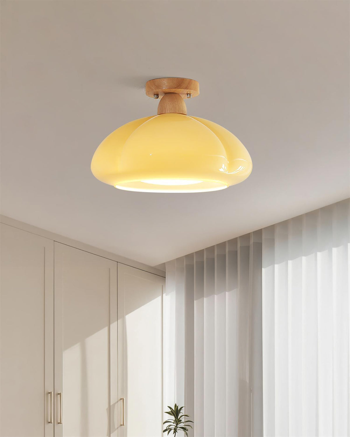 Riva Amber Glass Semi Flush Mount Ceiling Light