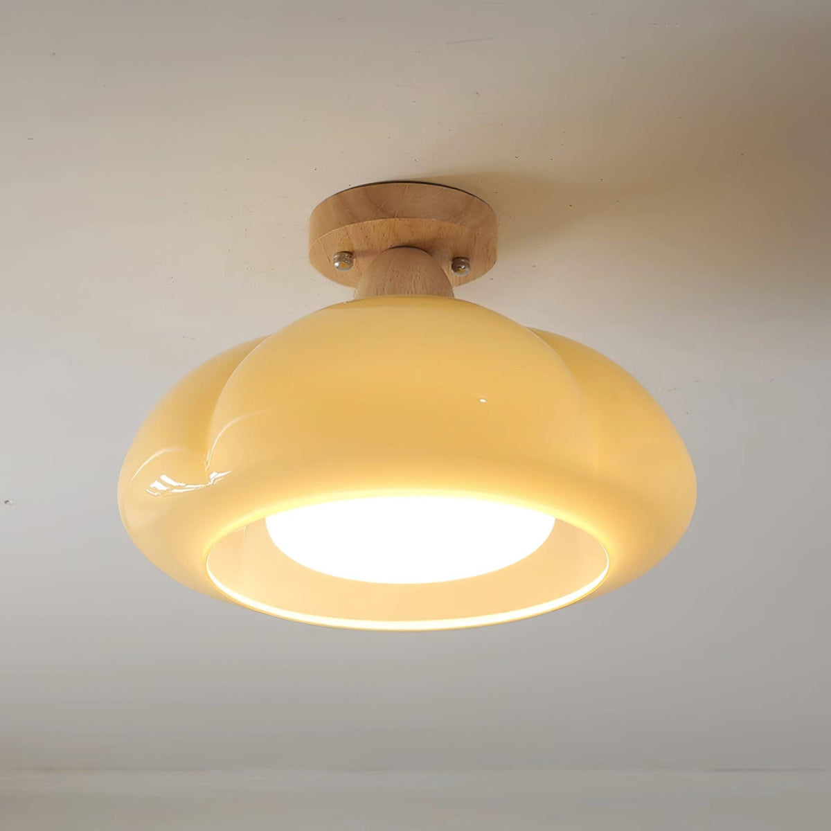 Riva Amber Glass Semi Flush Mount Ceiling Light