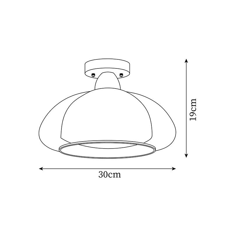 Riva Amber Glass Semi Flush Mount Ceiling Light