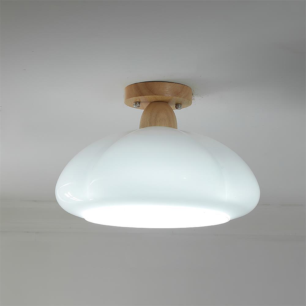 Riva Amber Glass Semi Flush Mount Ceiling Light