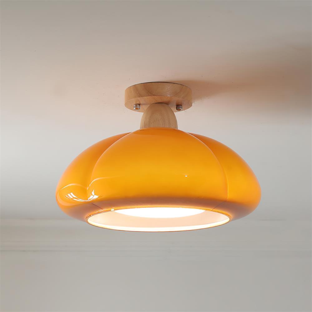 Riva Amber Glass Semi Flush Mount Ceiling Light