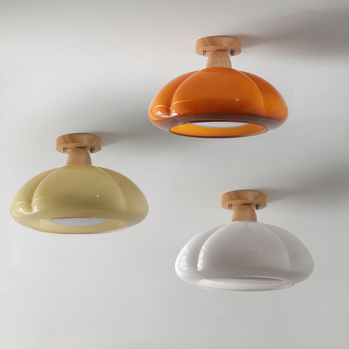 Riva Amber Glass Semi Flush Mount Ceiling Light
