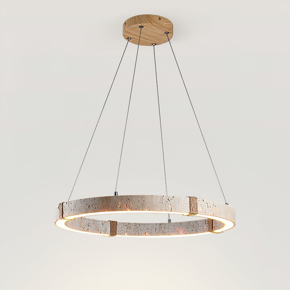 Clairstead Circle Travertine Pendant Light