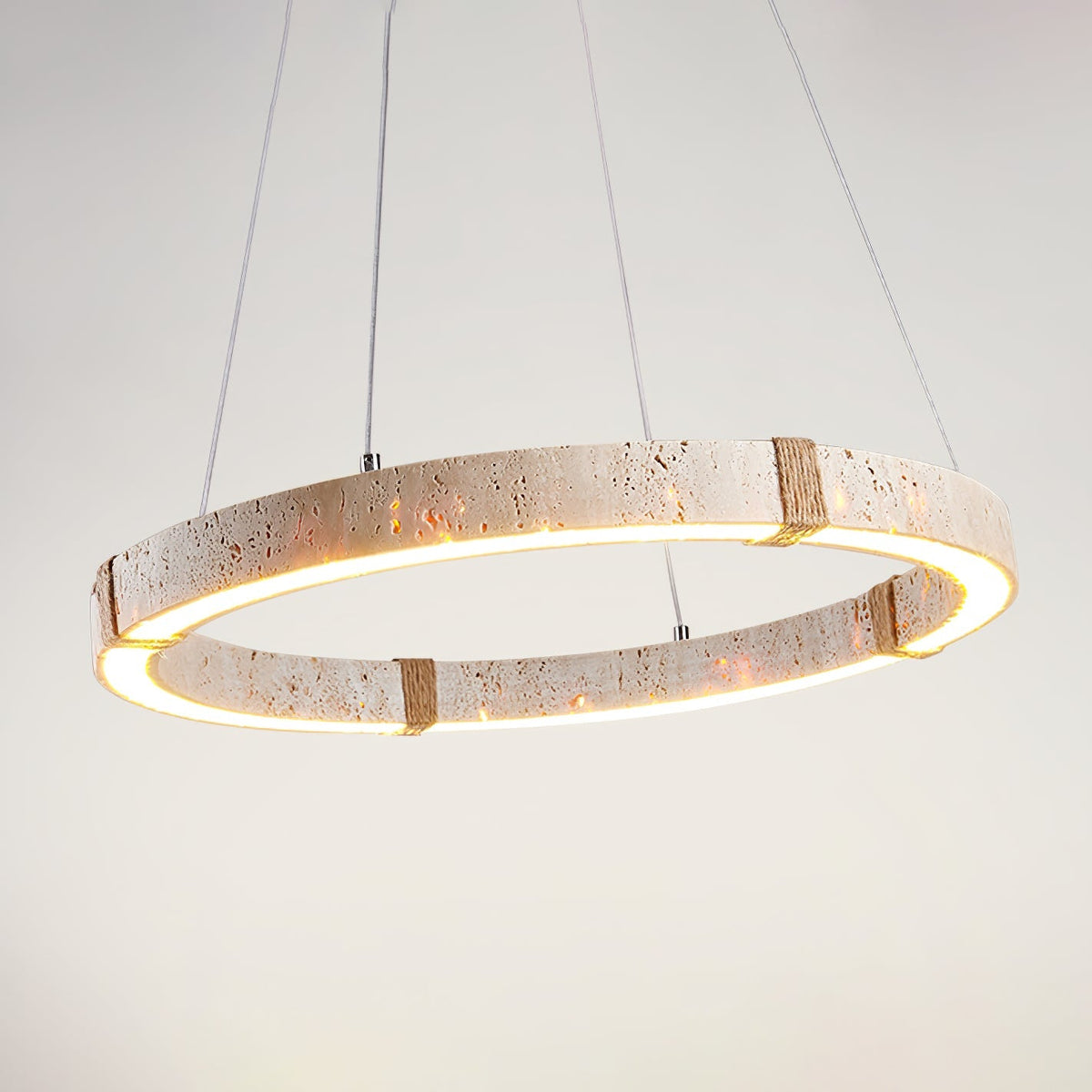 Clairstead Circle Travertine Pendant Light