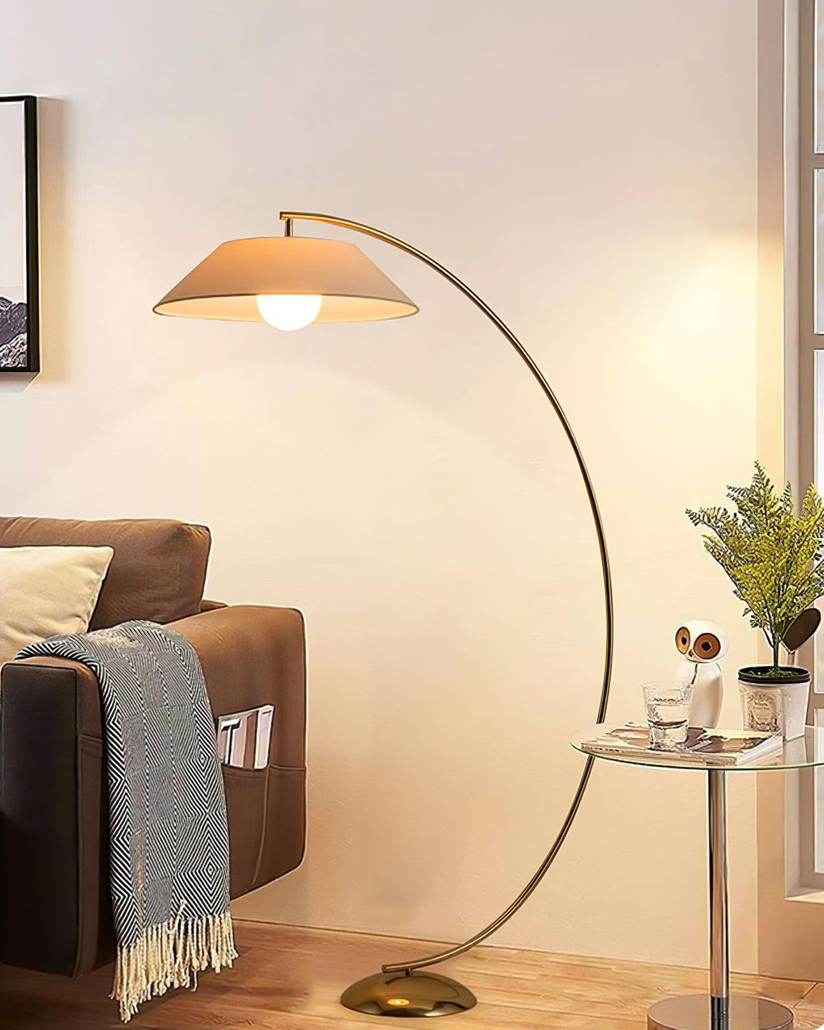 Veradin Steel Fabric Floor Lamp