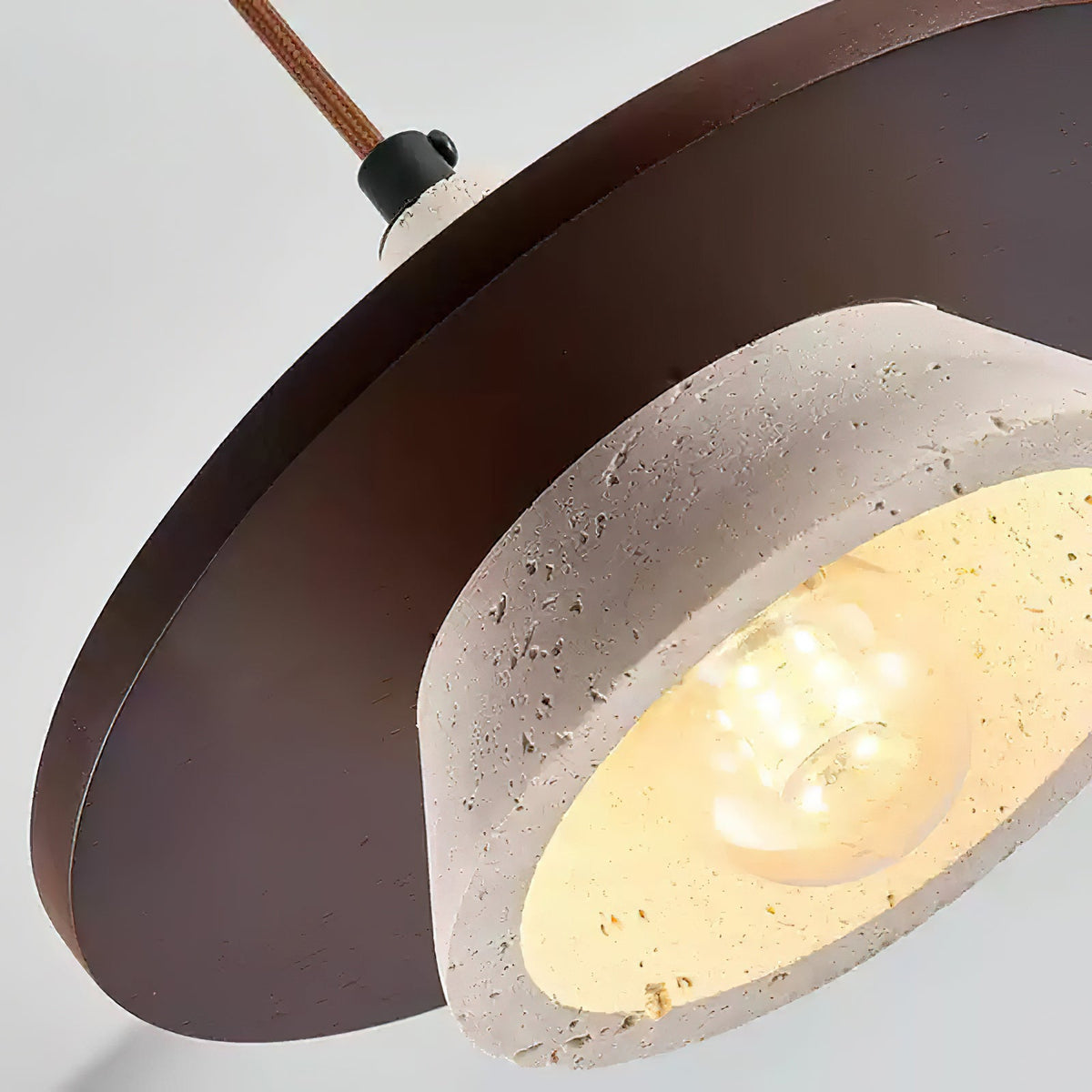 Sereora Pendant Light Wooen Disc Travertine