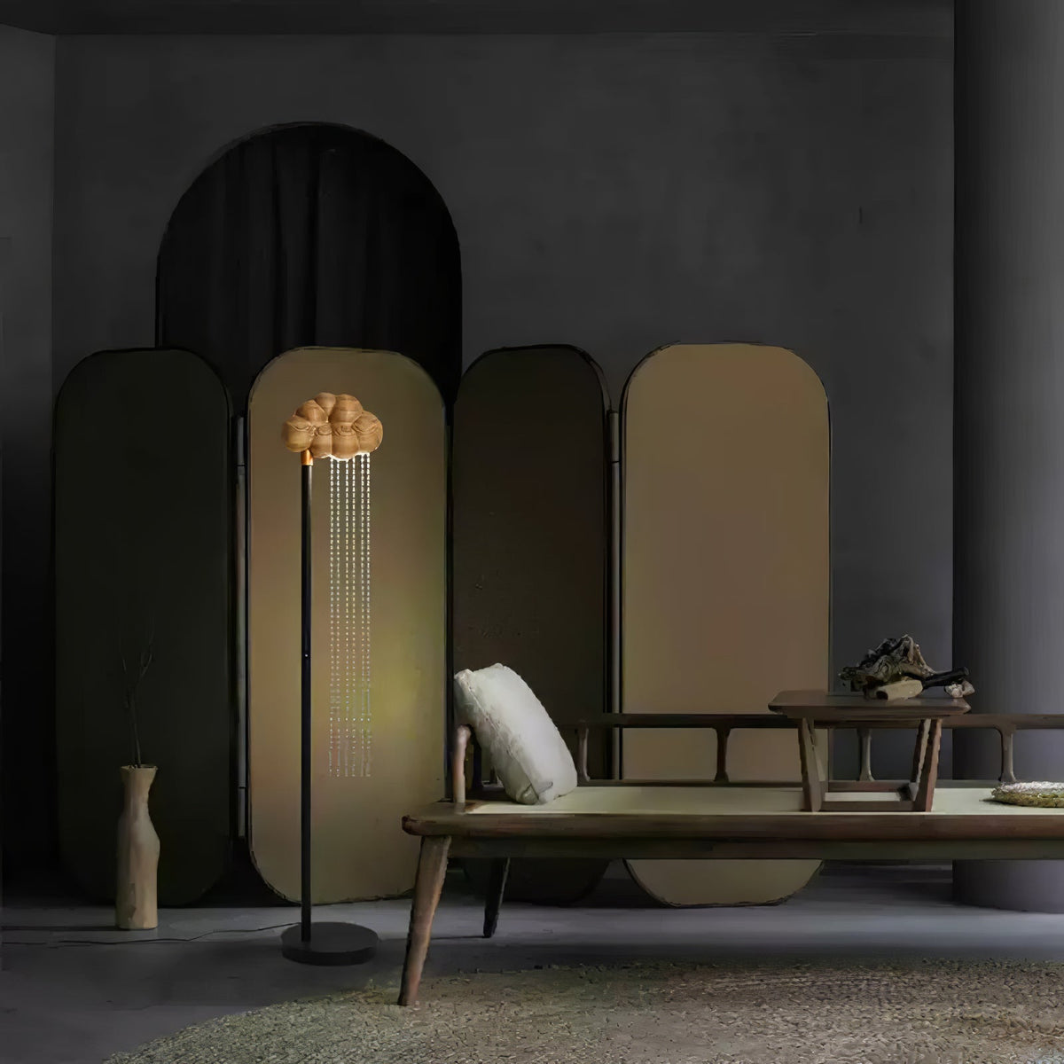 Orinyra Cloud-shaped Bronze Floor Lamp