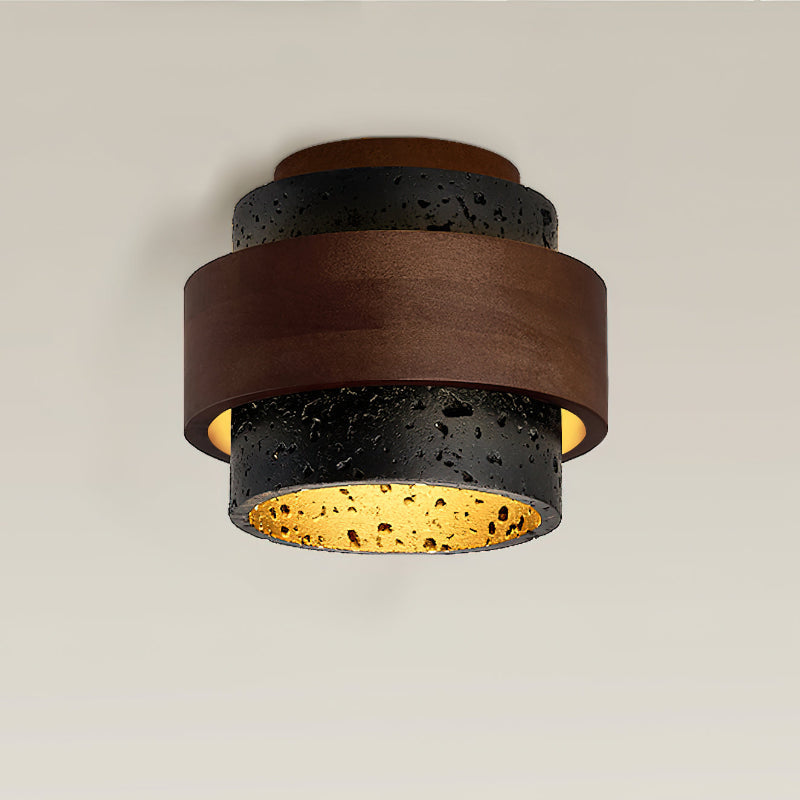 Noruaine Black Travertine Ceiling Light