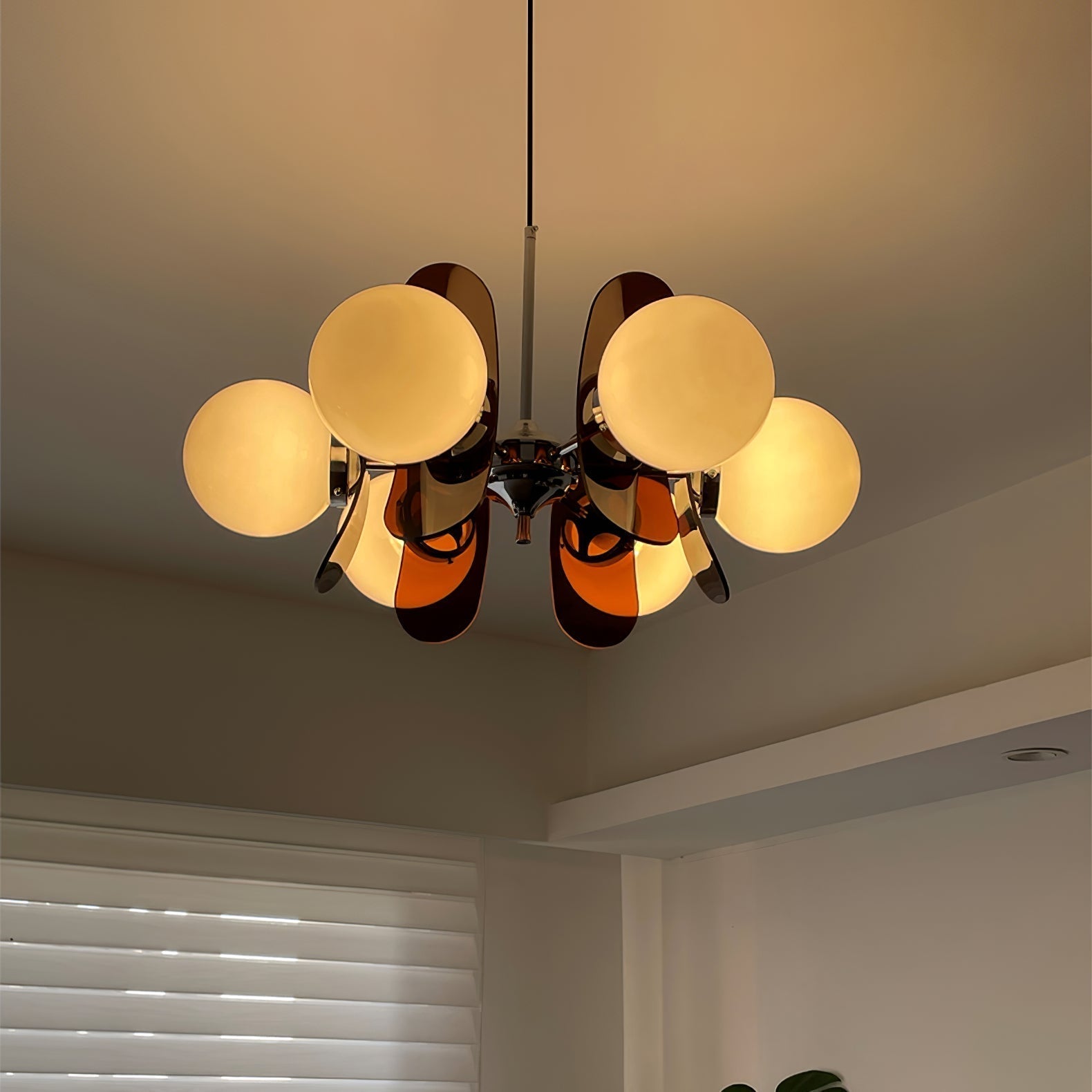 Prism Creativity Sputnik Orange Glass Chandelier
