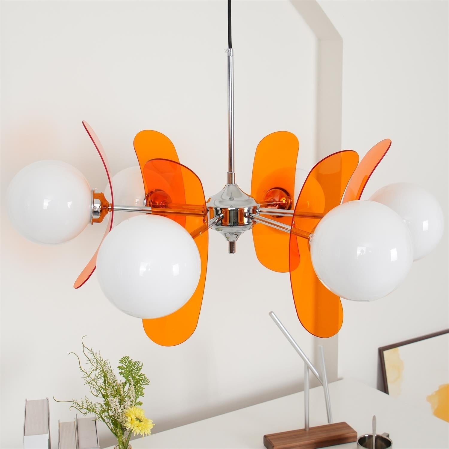 Prism Creativity Sputnik Orange Glass Chandelier