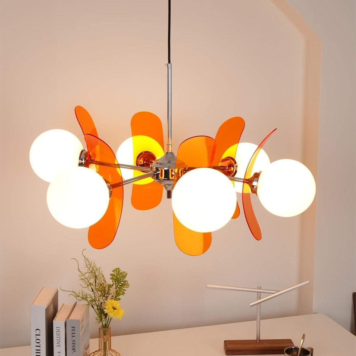 Prism Creativity Sputnik Orange Glass Chandelier