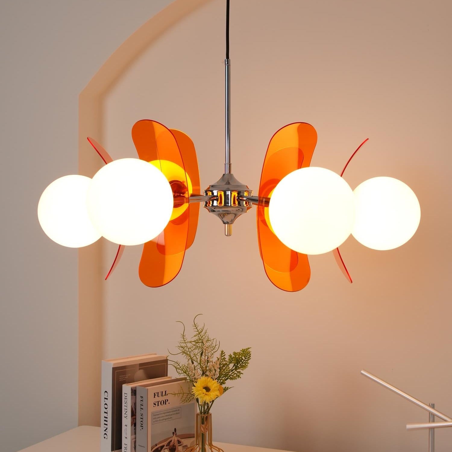 Prism Creativity Sputnik Orange Glass Chandelier
