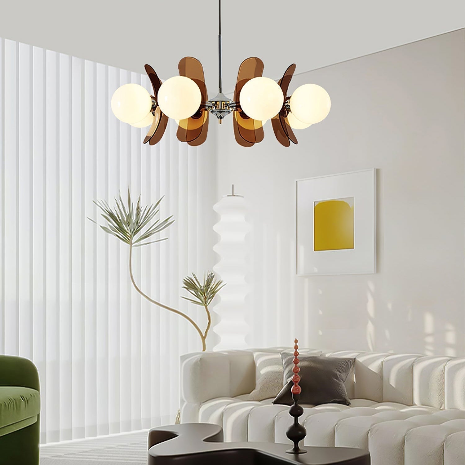 Prism Creativity Sputnik Orange Glass Chandelier