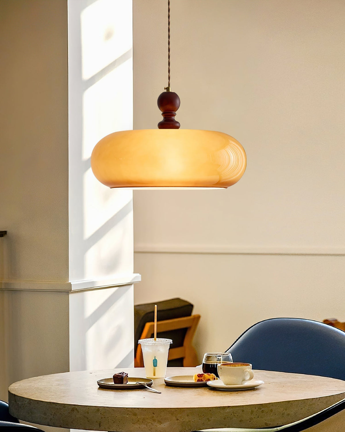 Arthur Amber Glass Shade Pendant Light