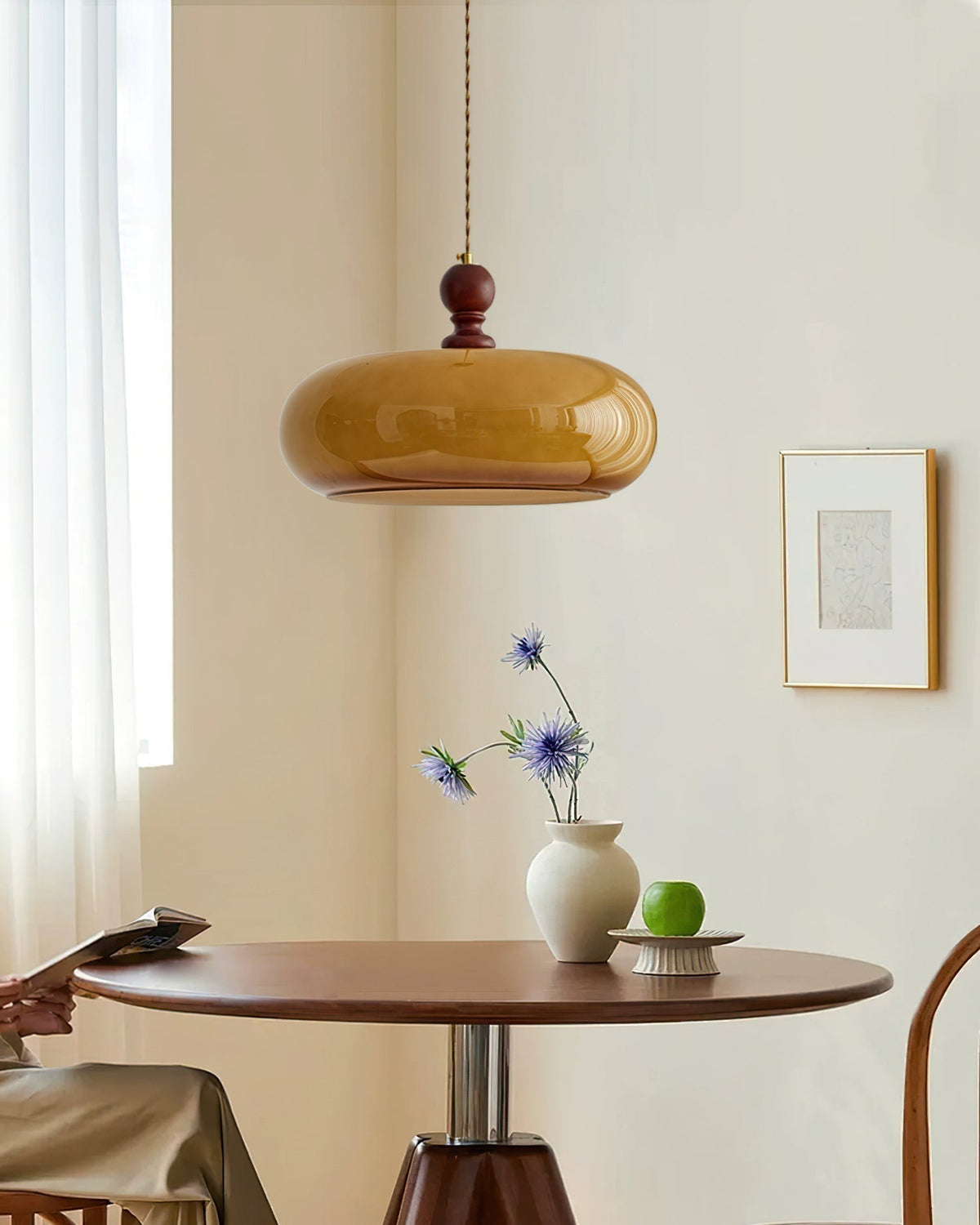 Arthur Amber Glass Shade Pendant Light