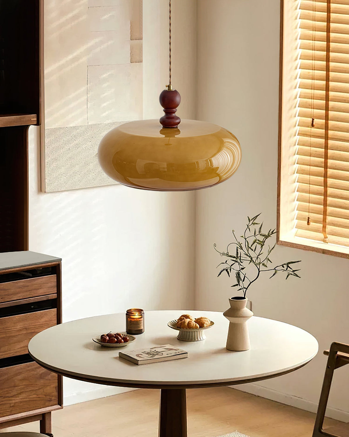 Arthur Amber Glass Shade Pendant Light