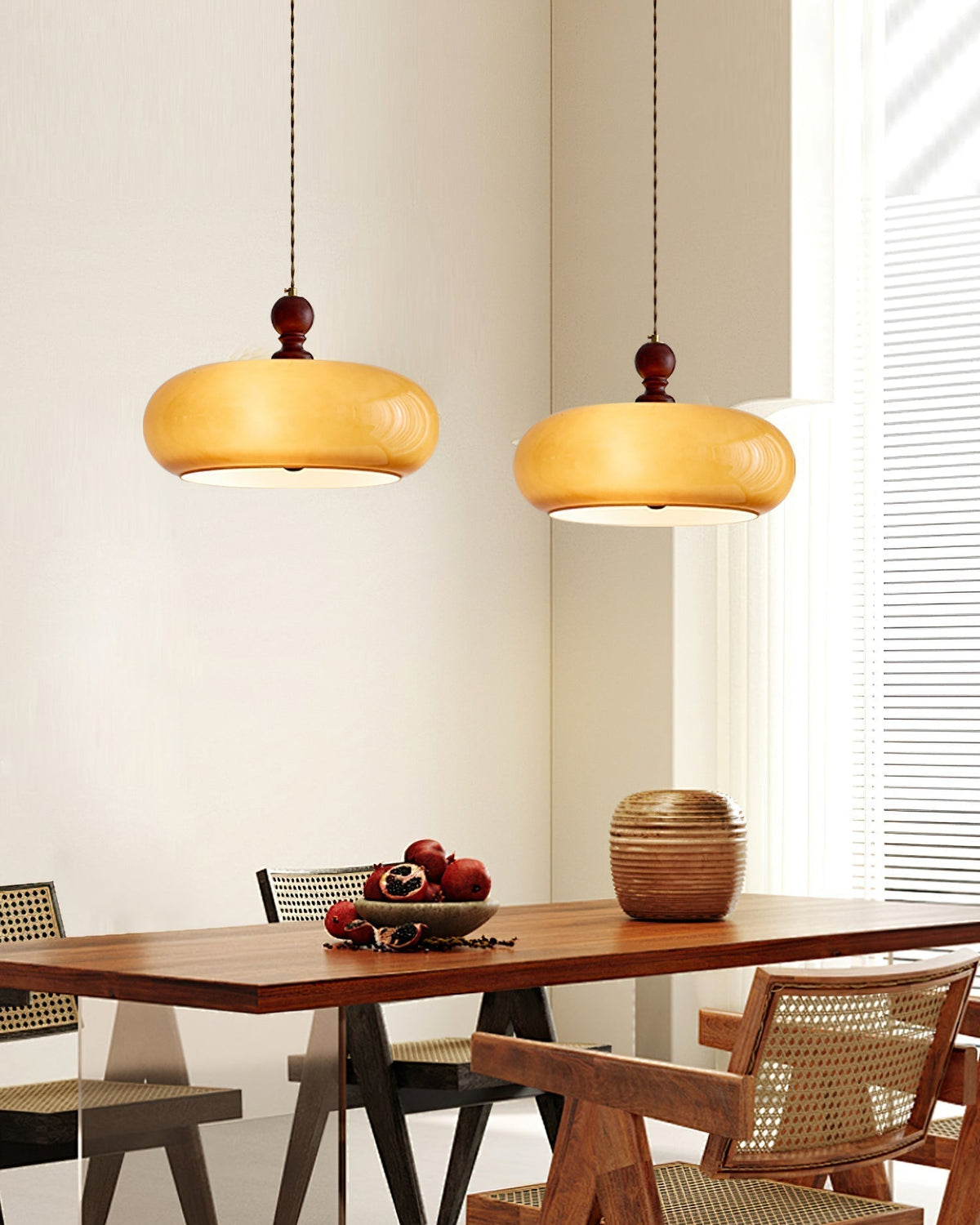 Arthur Amber Glass Shade Pendant Light