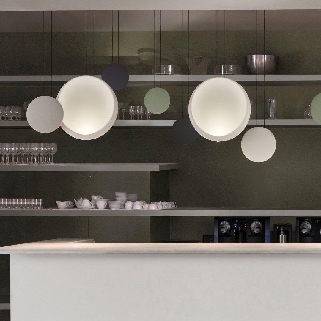 Gatusas Modern Pendant Light, Metal, Black/White/Green/Gray