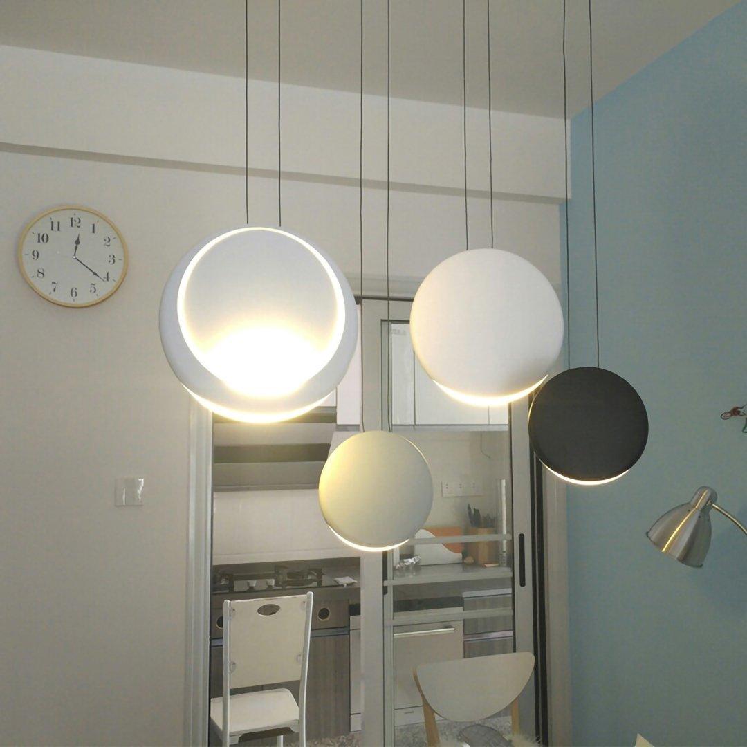 Gatusas Modern Pendant Light, Metal, Black/White/Green/Gray