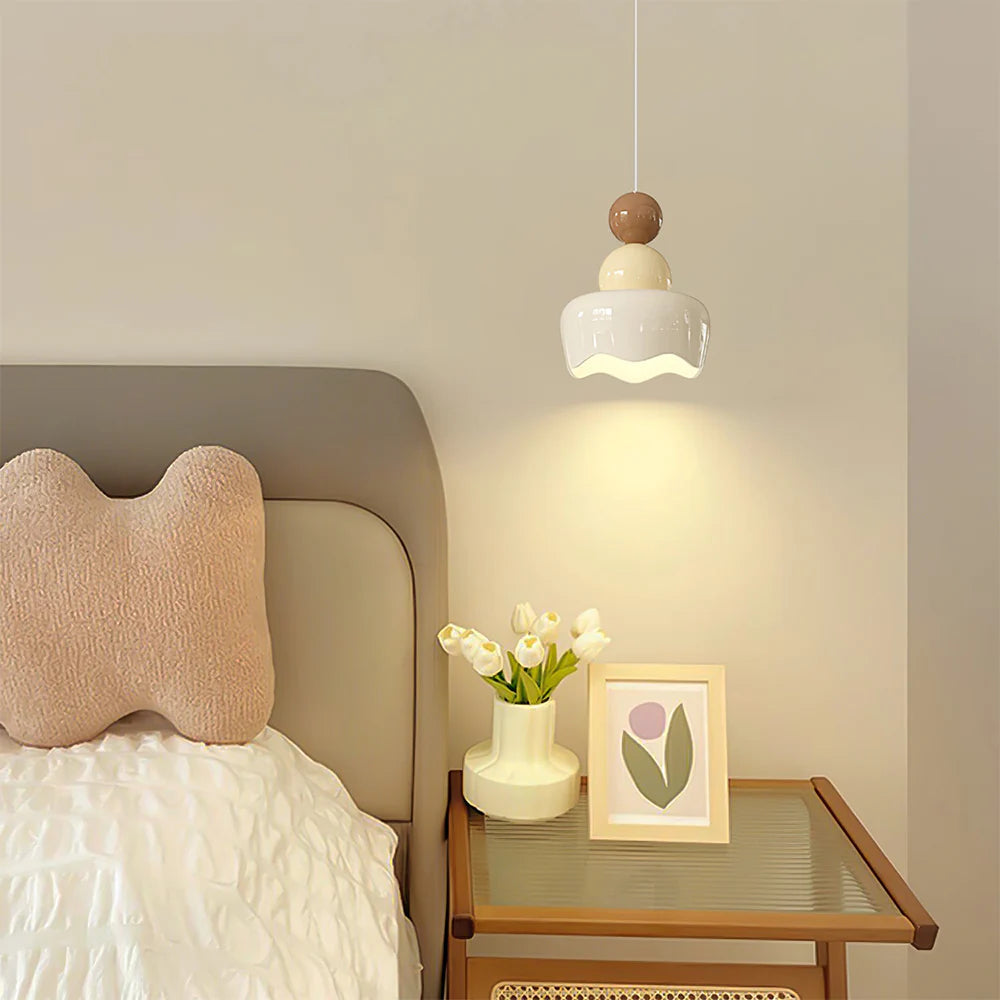 Luvonala Sunny Rain Doll LED Pendant Light Cream Resin Bedroom