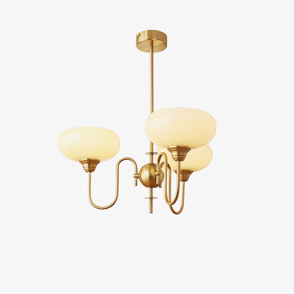 Nidorot Vintage LED Metal Multi Lampshade Creamy White Yellow Bulbs Luxury Bedroom Living Room Pendant Light, Gold/Chrome
