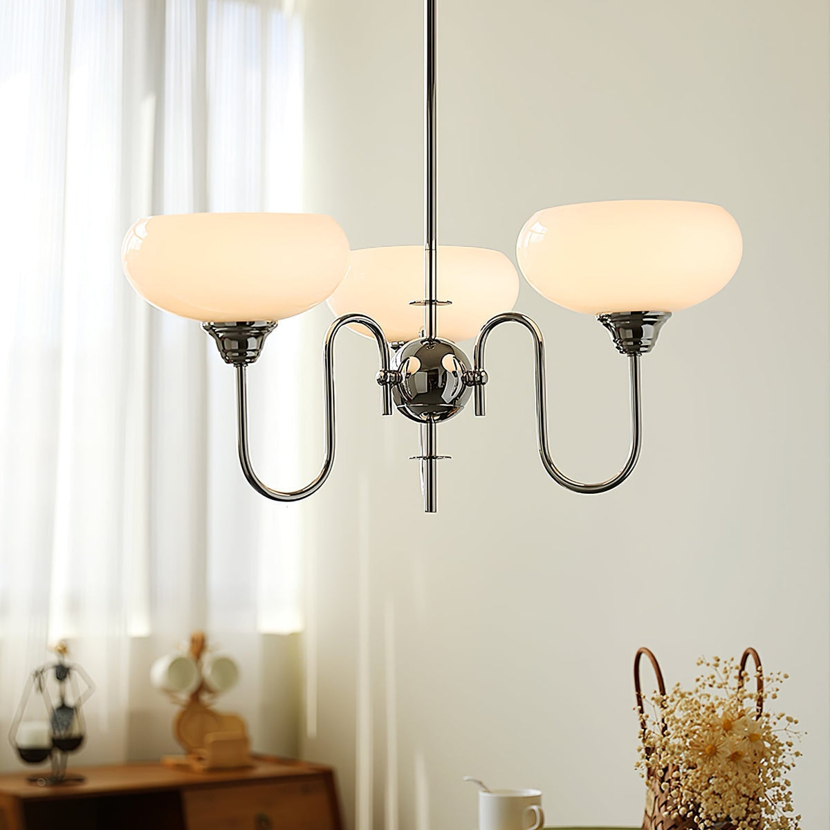 Nidorot Vintage LED Metal Multi Lampshade Creamy White Yellow Bulbs Luxury Bedroom Living Room Pendant Light, Gold/Chrome