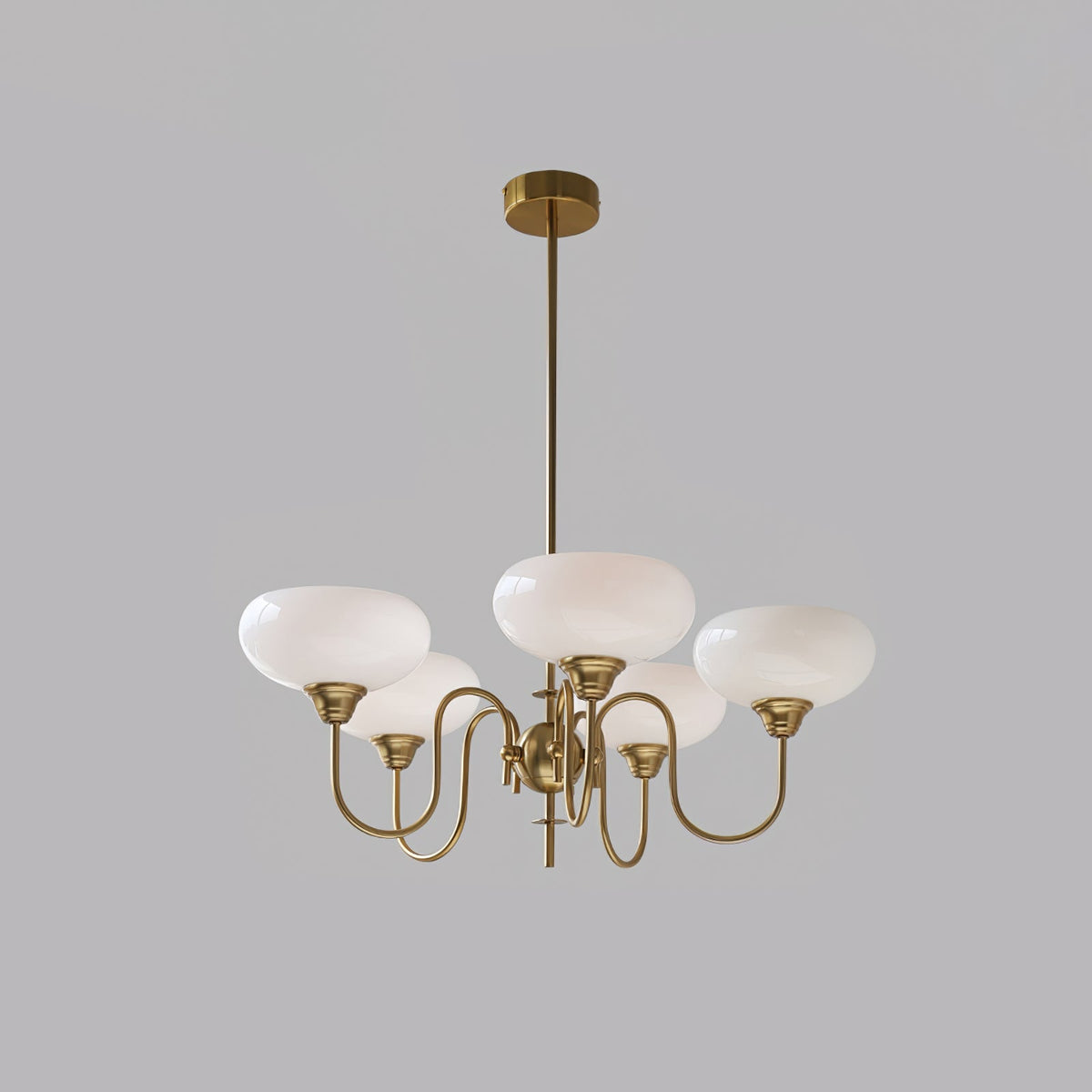 Nidorot Vintage LED Metal Multi Lampshade Creamy White Yellow Bulbs Luxury Bedroom Living Room Pendant Light, Gold/Chrome