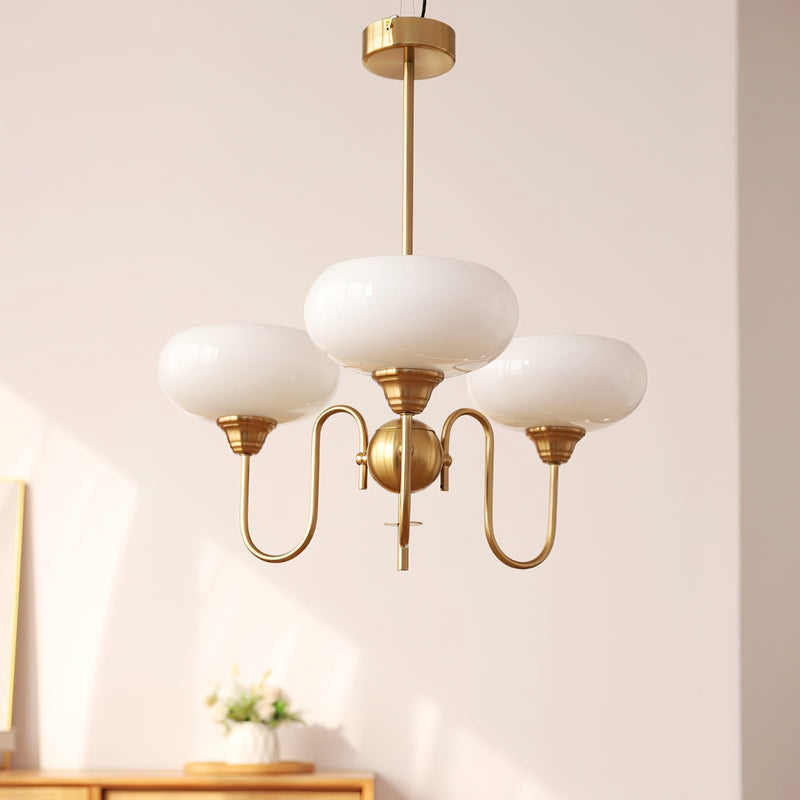 Putikilu Vintage LED Metal Glass Chandelier Living Room