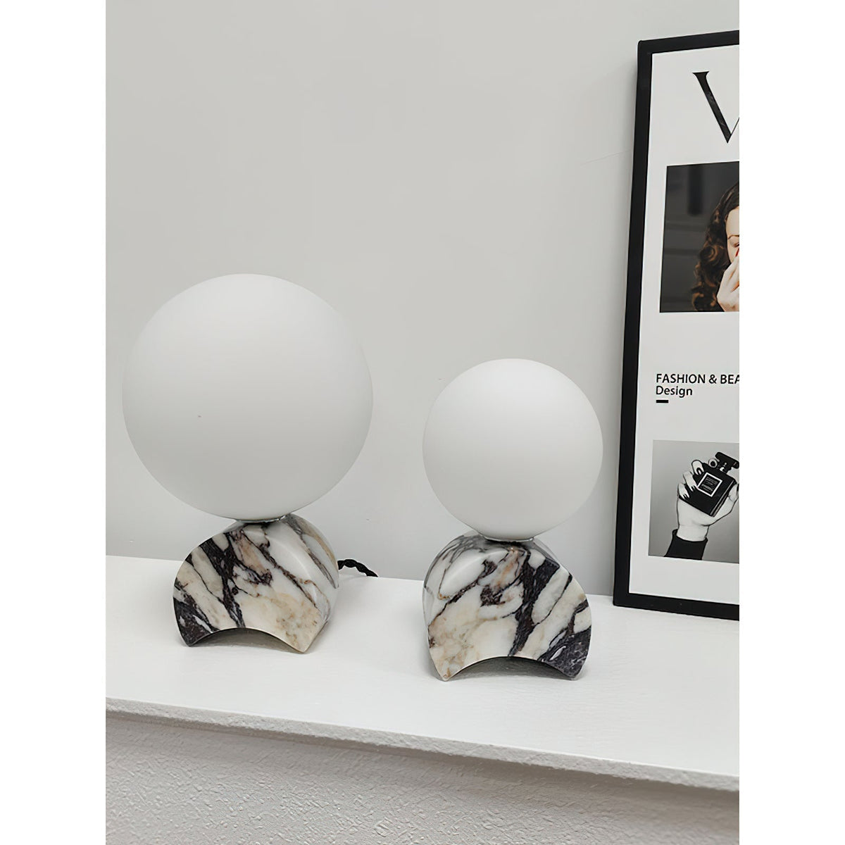 Crescent Marble Table Lamp