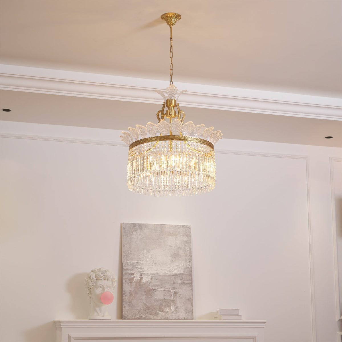 Cabopen Chandelier Brass & Crystal