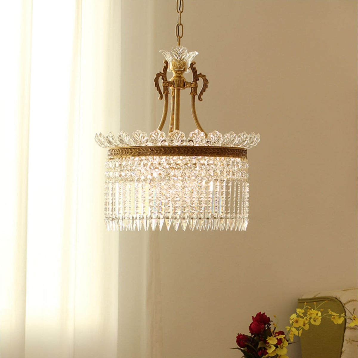Cabopen Chandelier Brass & Crystal