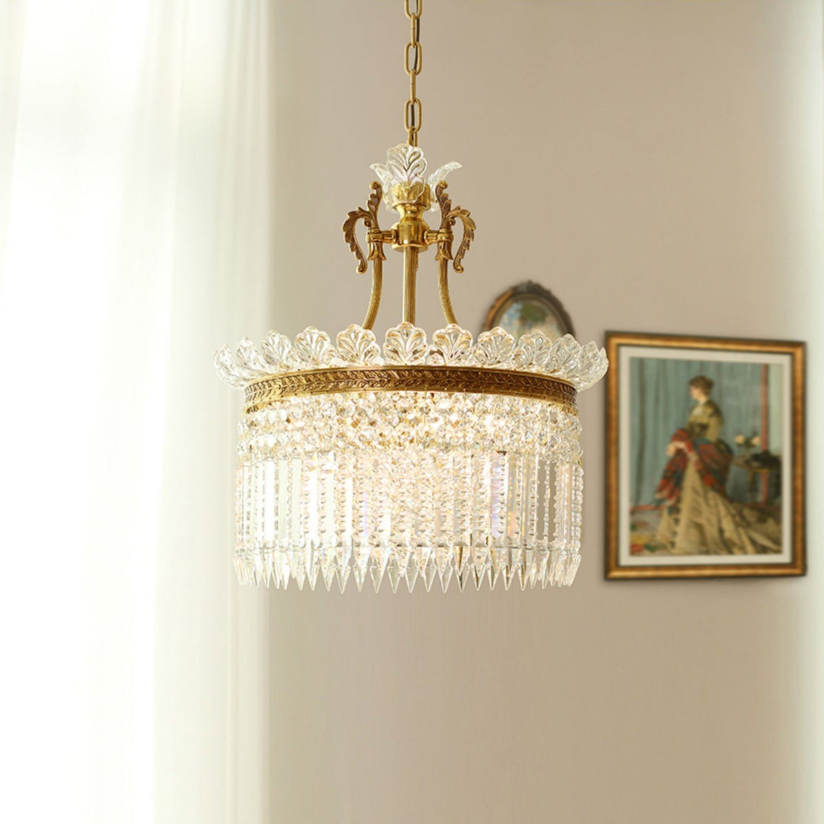 Cabopen Chandelier Brass & Crystal