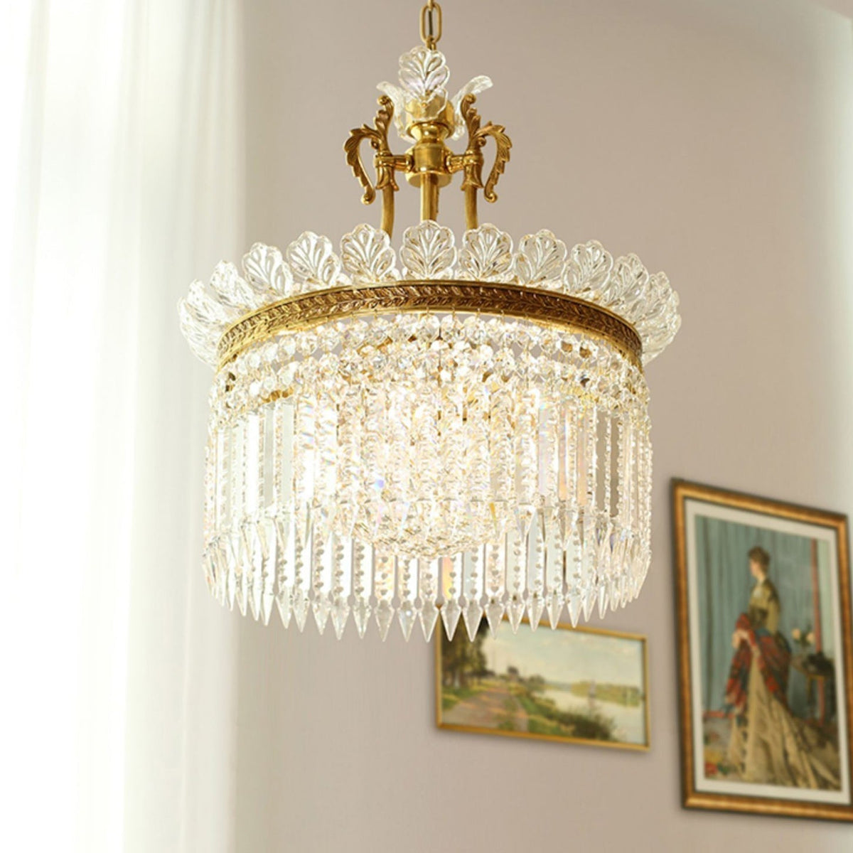 Cabopen Chandelier Brass & Crystal