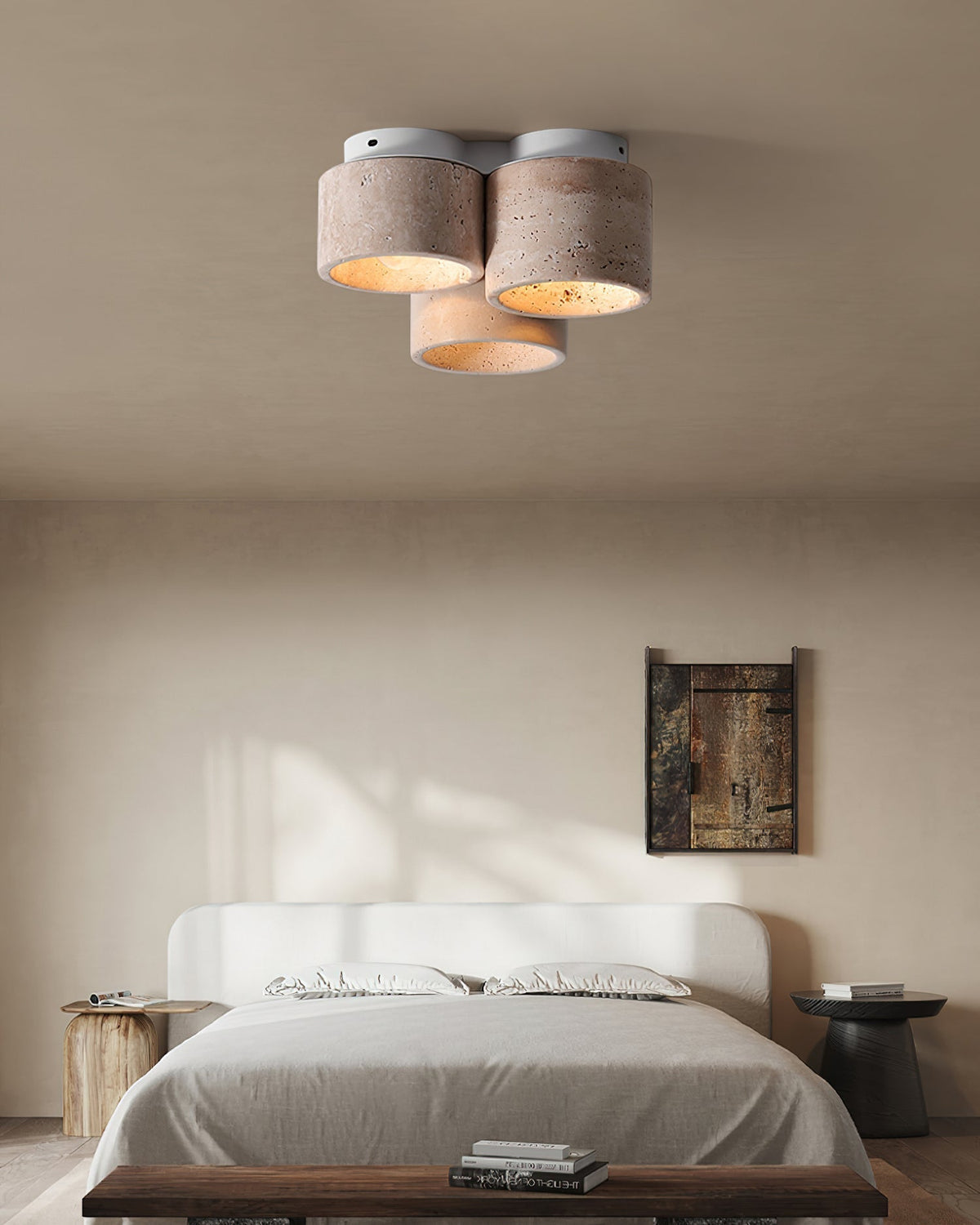 Valeneon Ceiling Light 3 head Travertine