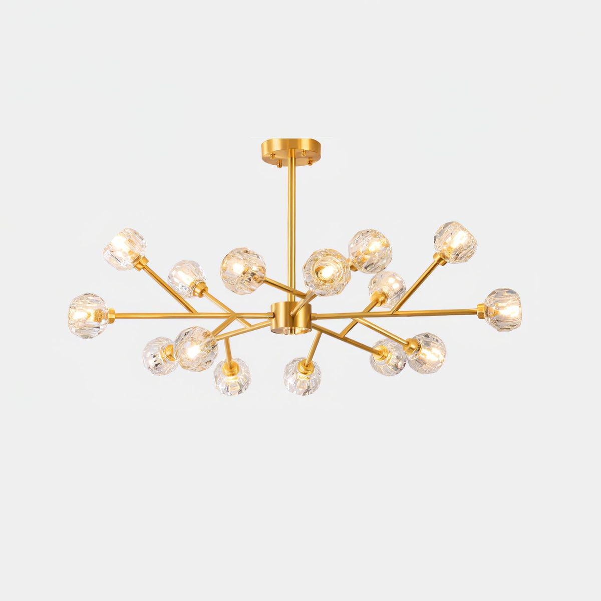 Thalyn Pendant Lamp Crystal Ball Brass Cluster