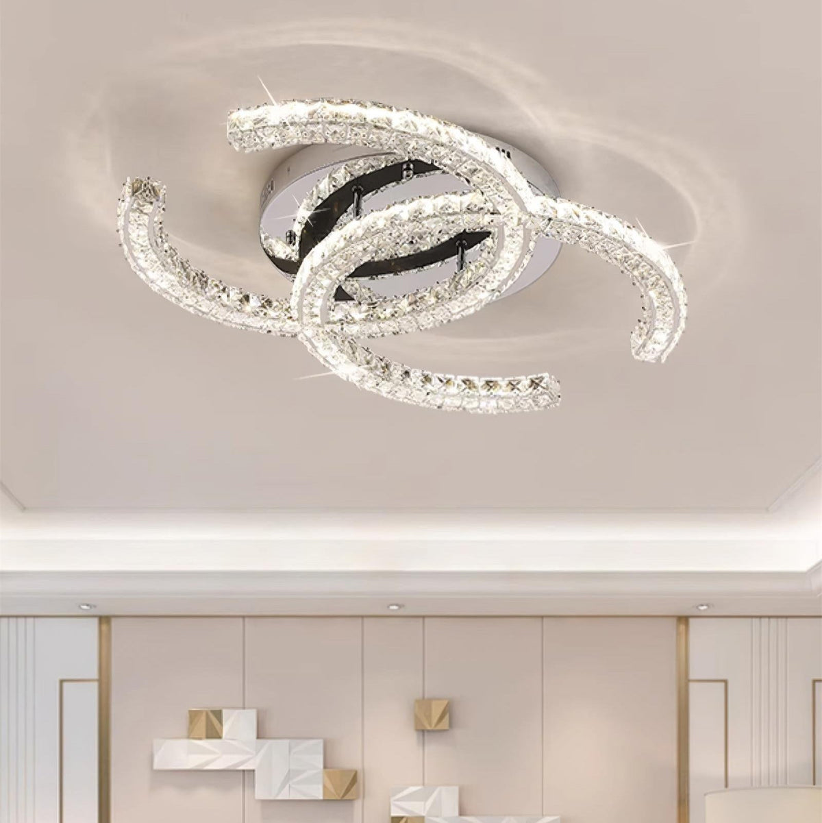 Gikibas Crystal Ceiling Light Double C