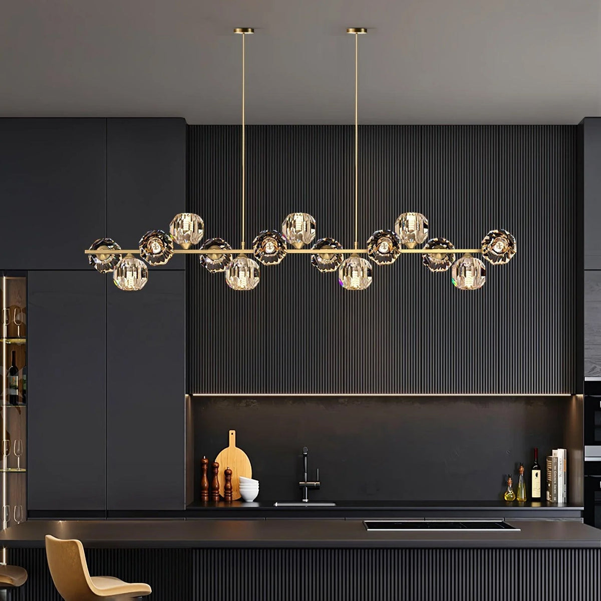 Drivel Postmodern Luxury Ball Brass Crystal Glass Chandelier