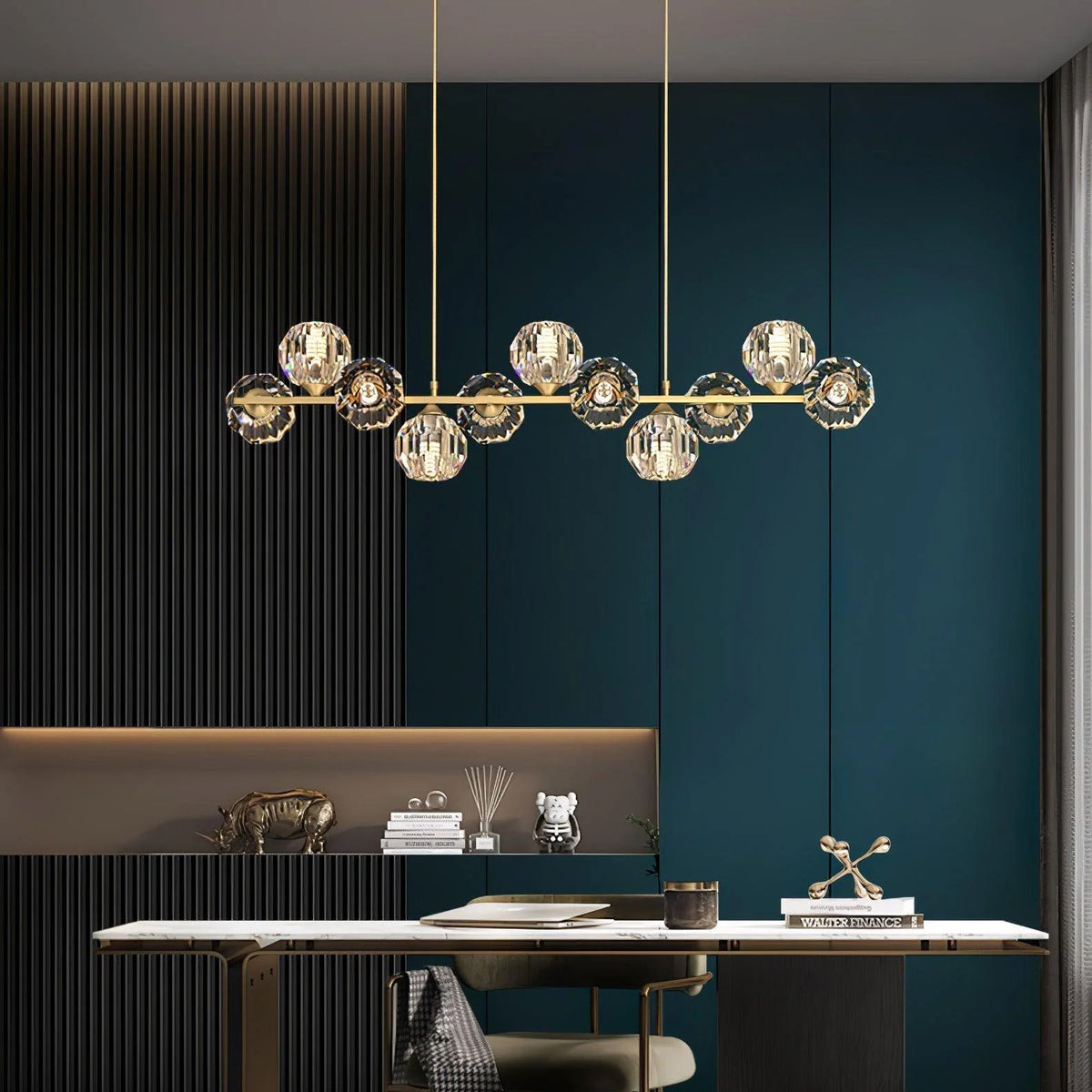 Drivel Postmodern Luxury Ball Brass Crystal Glass Chandelier