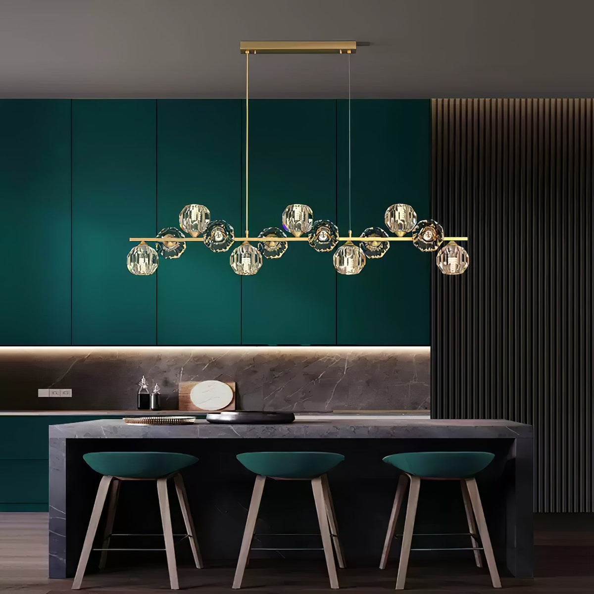 Celisella Crystal Glass Ball Chandelier