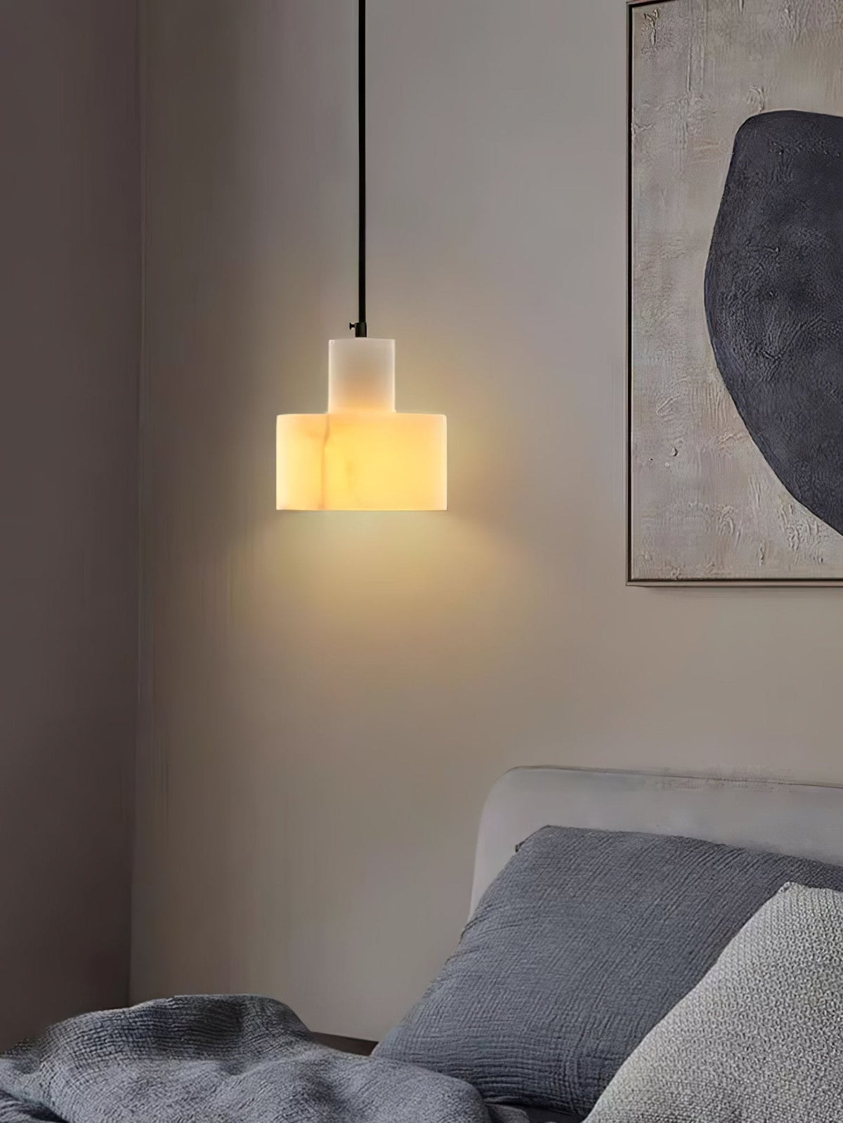 Alabaster Pendant Lgiht Dual Cylindrical