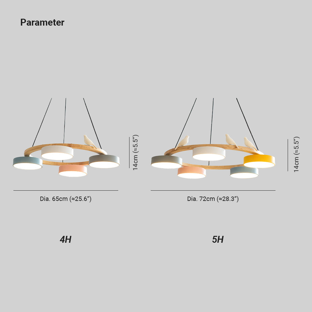 Tokagal Chandelier Bird Round