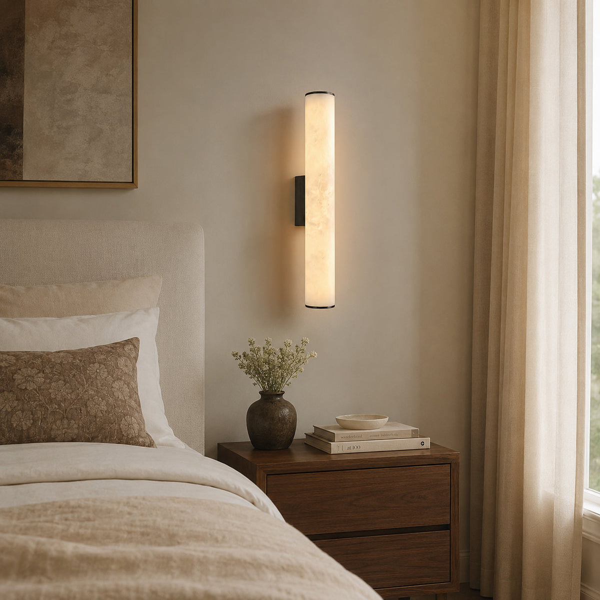 Nivalise Garonne Alabaster Wall Sconce