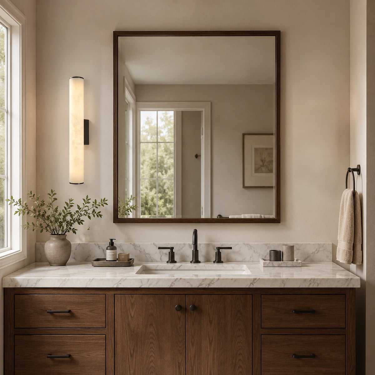 Nivalise Garonne Alabaster Wall Sconce