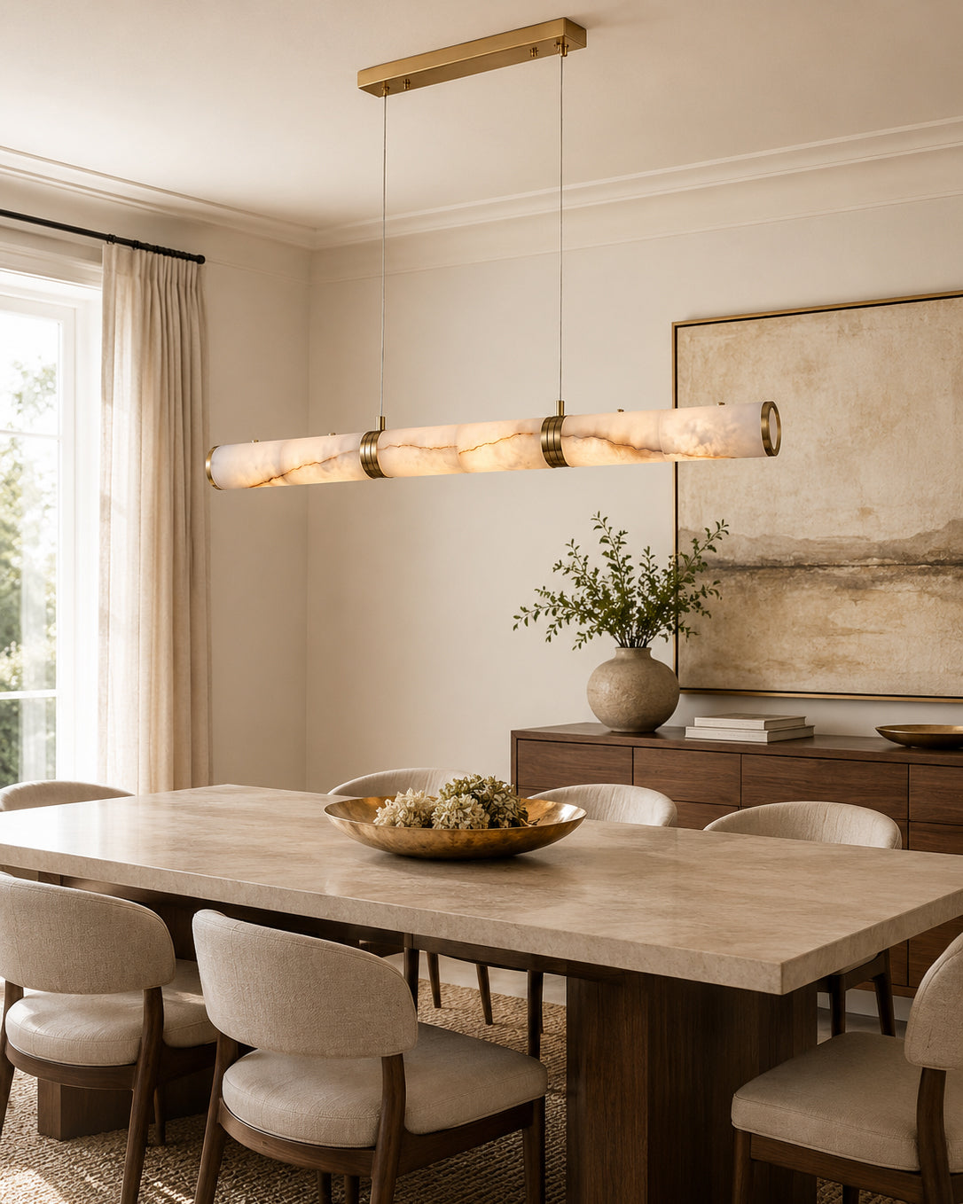 Garonne Alabaster Linear Chandelier