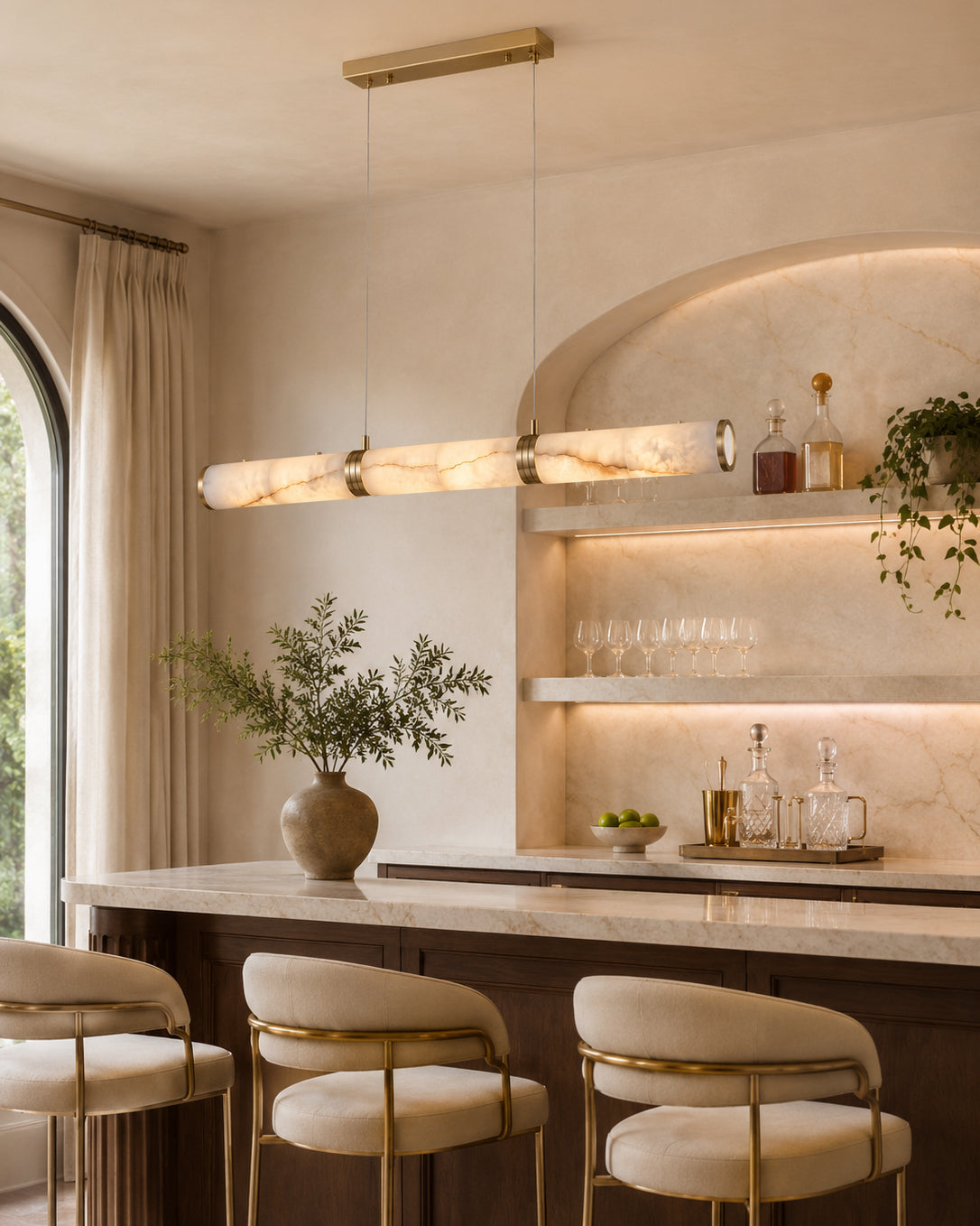 Garonne Alabaster Linear Chandelier